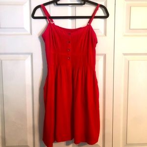 EXPRESS Medium Pink Red Sundress Mini Dress Pocket